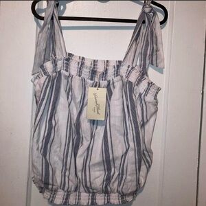 Universal Thread Blue and White Striped Blouse